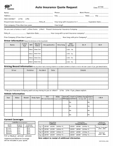 insurance quote template