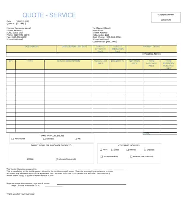 Service Quotes Template from www.quotetemplates.org