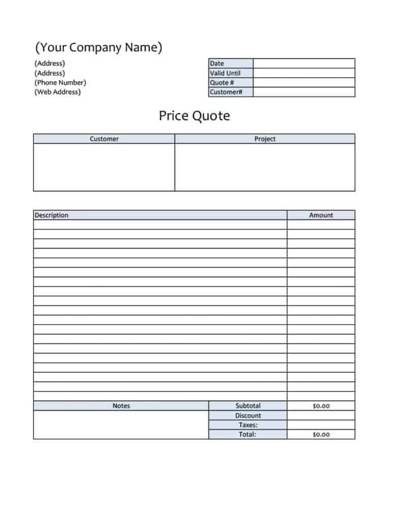 17 Excel quotation templates Free Quotation Templates Estimate 17 Excel quotation templates Free Quotation Templates Estimate