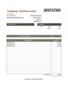 9+ Free Word Quote Templates - Free Quotation Templates - Estimate